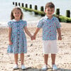 Sailboat Button Front Dress, Blue - Dresses - 4 - thumbnail