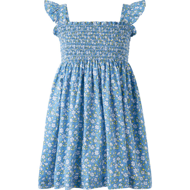 Ditsy Daisy Ruched Dress, Blue