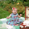 Strawberry Button-Front Dress and Bloomers, Blue - Dresses - 4