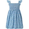 Ditsy Daisy Ruched Dress, Blue - Dresses - 2 - thumbnail