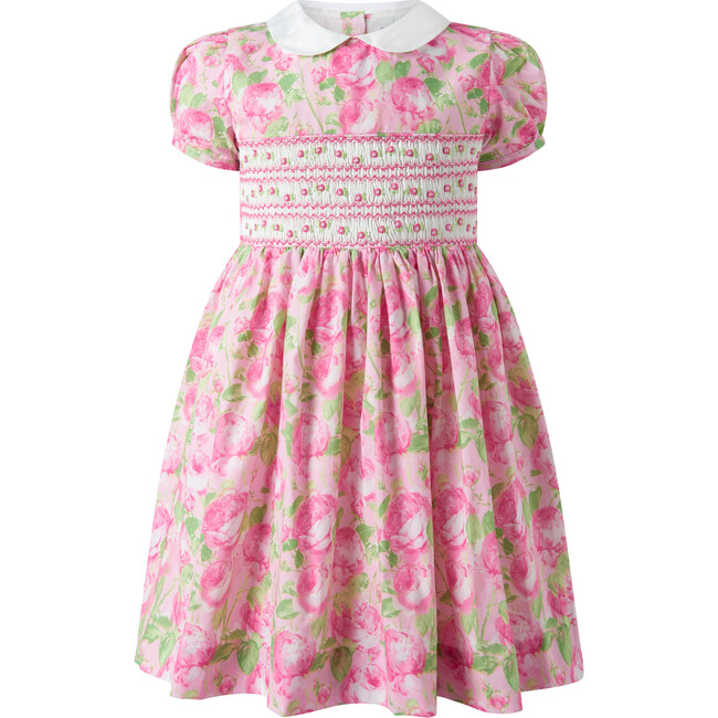 Classic Rose Smocked Dress, Pink