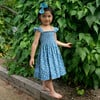 Ditsy Daisy Ruched Dress, Blue - Dresses - 3 - thumbnail