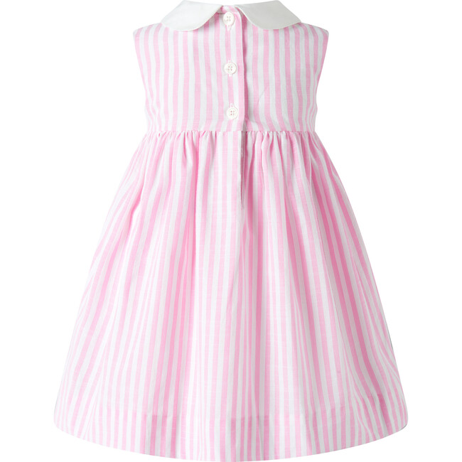 Bow Smocked Striped Dress and Bloomers, Pink