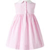 Bow Smocked Striped Dress and Bloomers, Pink - Dresses - 2 - thumbnail