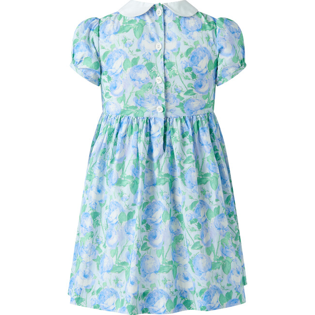 Classic Rose Smocked Dress, Blue