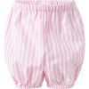 Bow Smocked Striped Dress and Bloomers, Pink - Dresses - 3 - thumbnail