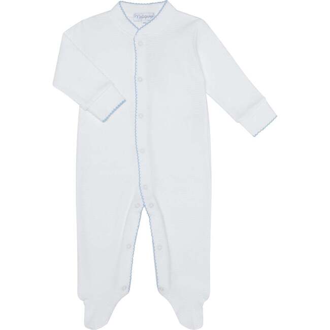 White Bubble Baby Footie Blue