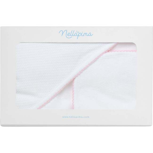 White Bubble Hooded Baby Towel Blue