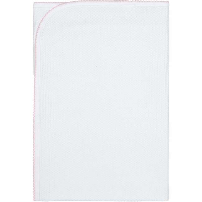 White Bubble Baby Blanket Pink