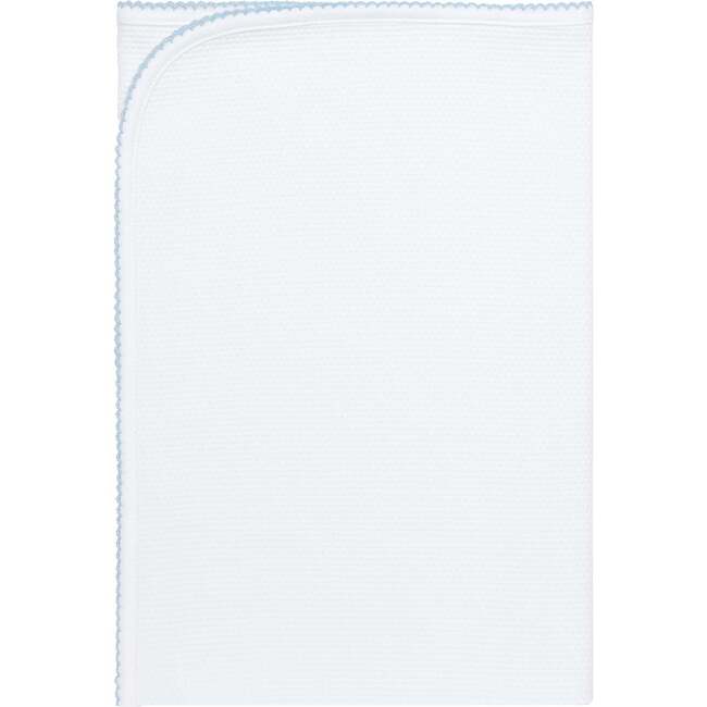White Bubble Baby Blanket Blue