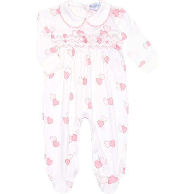 Sweetheart Smocked Footie Pink