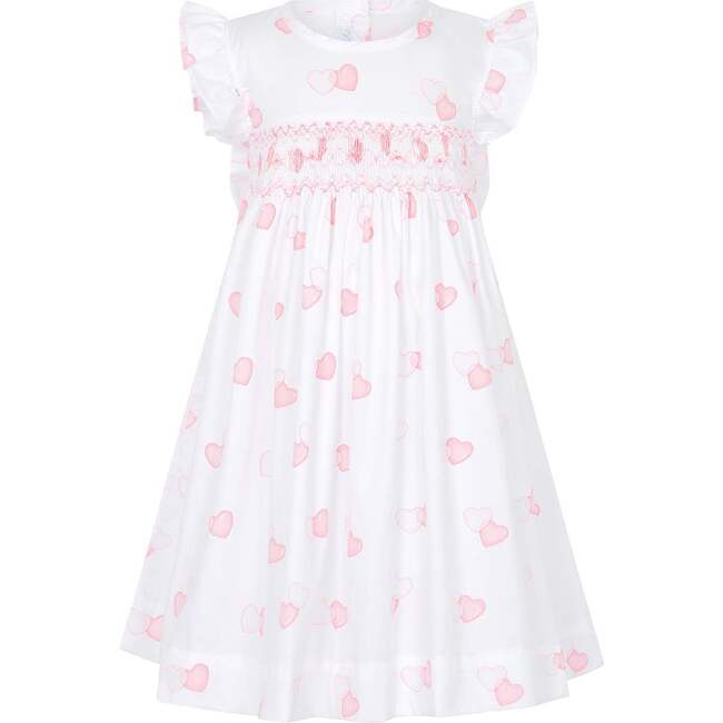 Sweetheart Woven Smocked Dress Pink