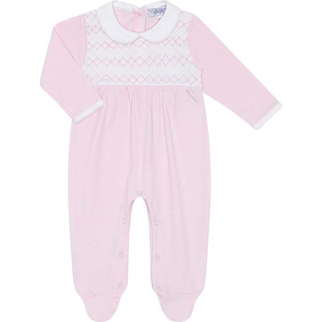 Signature Smocked Girls Footie Pink