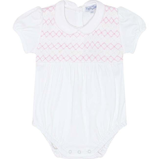 Signature Smocked Girls Bubble White