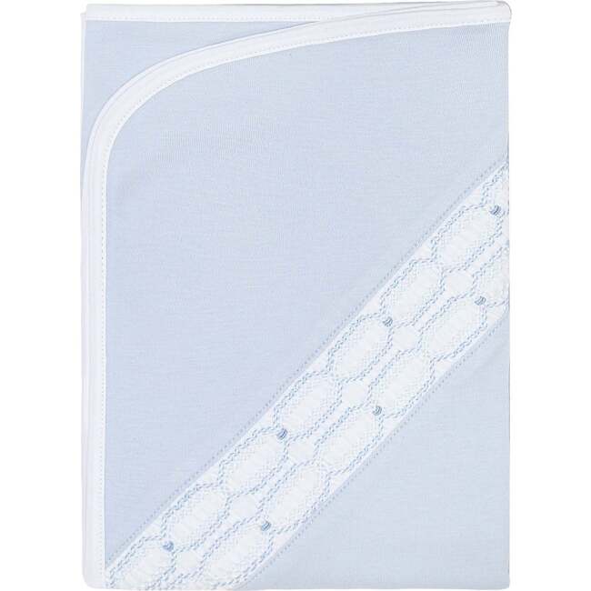 Signature Smocked Boys Receiving Blanket Blue