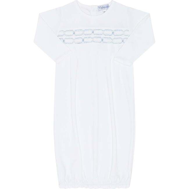 Signature Smocked Boys Gown White