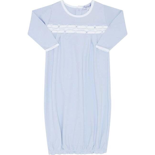 Signature Smocked Boys Gown Blue