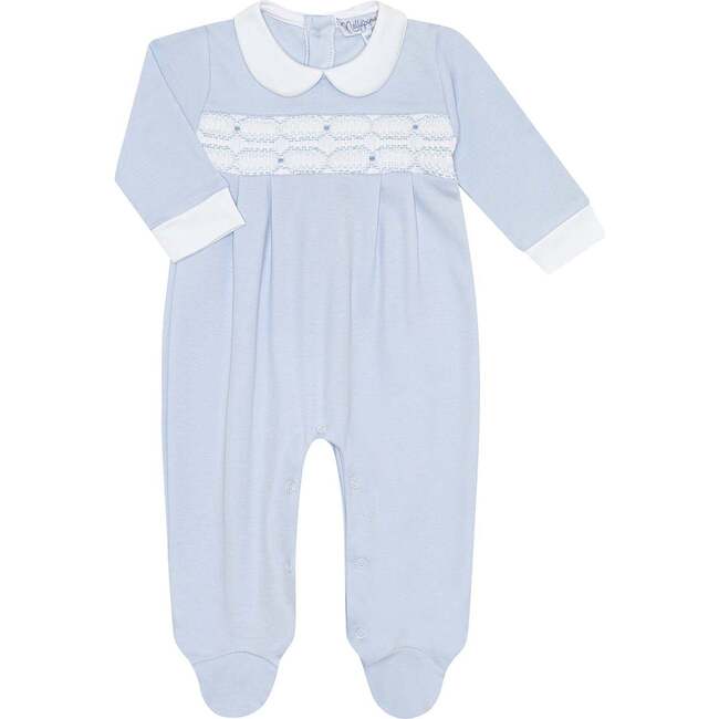 Signature Smocked Boys Footie Blue