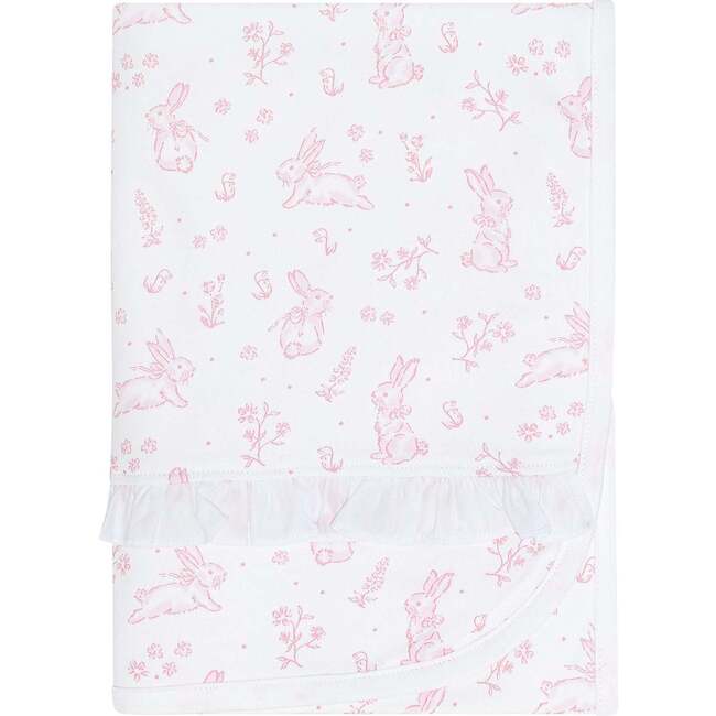 Pink Bunny Toile Blanket Pink