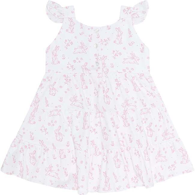Pink Bunny Toile Ruffle Dress Pink