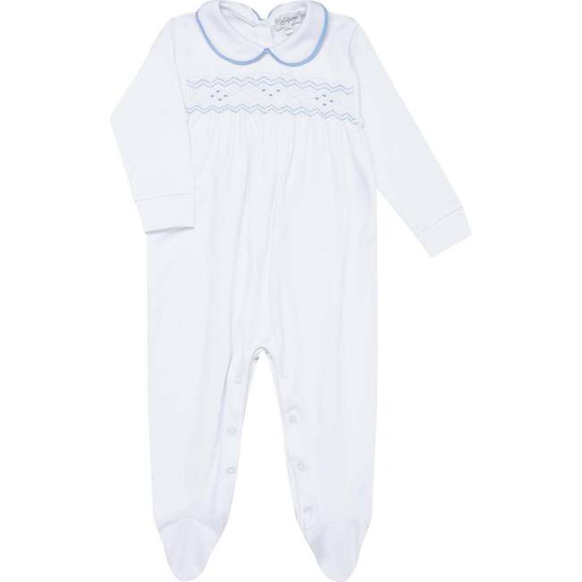 Nella Smocked Boy Footie Blue Smocked