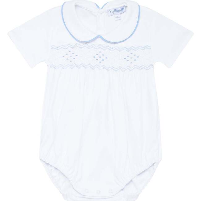 Nella Smocked Boy Bubble Blue Smocked