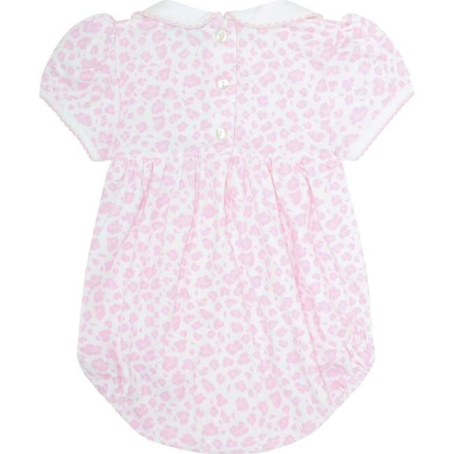 Pink Cheetah Print Smocked Bubble Pink