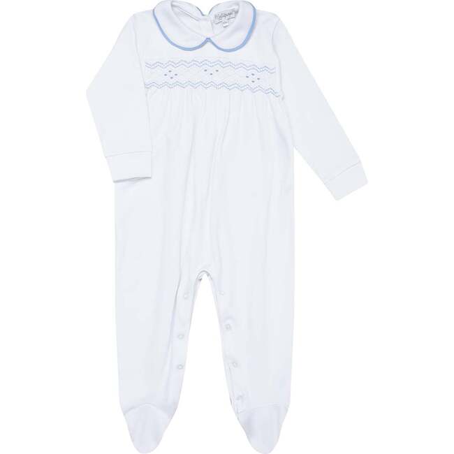 Nella Smocked Boy Footie Blue Smocked