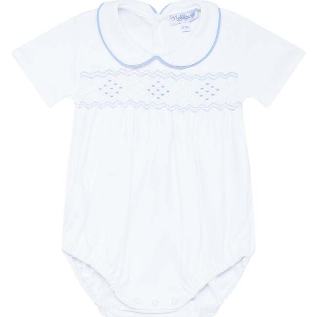 Nella Smocked Boy Bubble Blue Smocked