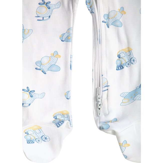 Mini Voyages Zipper Footie Blue - Footie Pajamas - 4