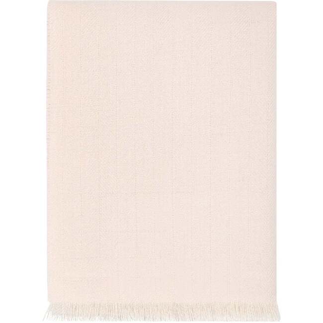 Herringbone Baby Alpaca Woven Blanket Pink