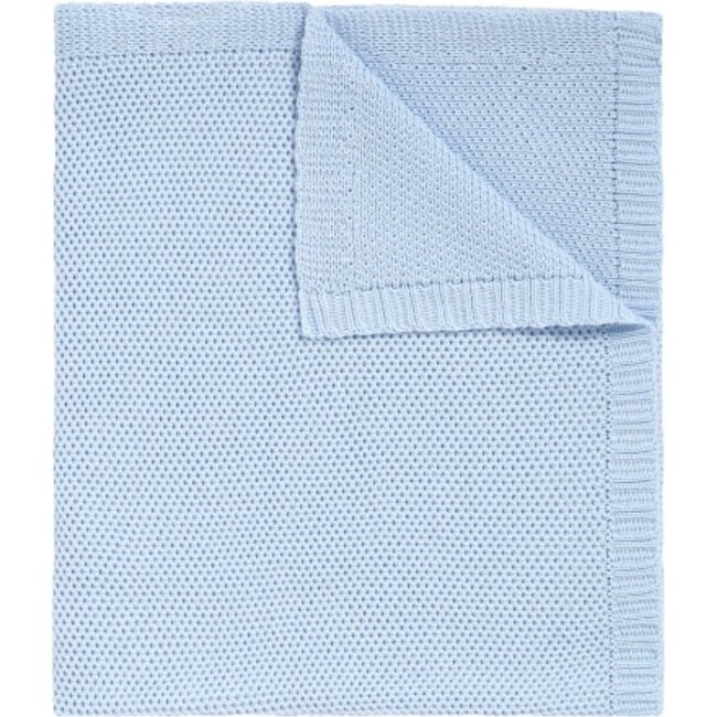 Honeycomb Knit Blanket Blue