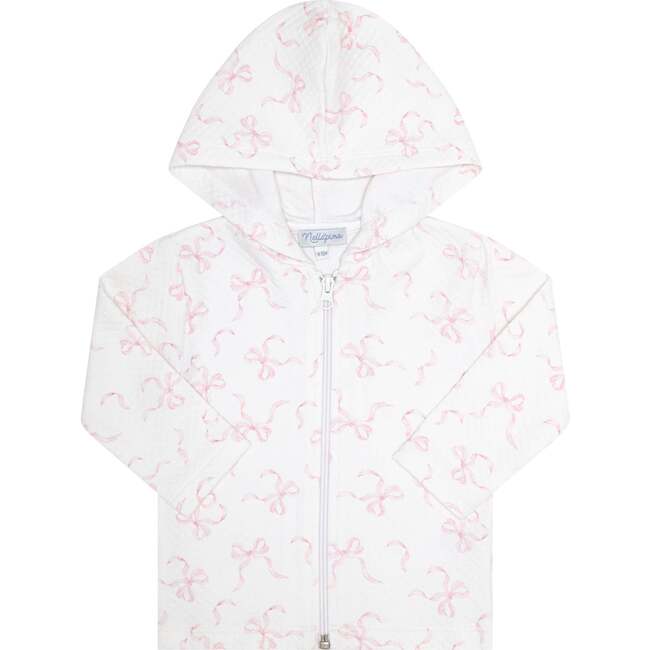 Charming Bows Print Jacquard Jacket Pink