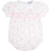 Charming Bows Print Smocked Bubble Pink - Rompers - 1 - thumbnail