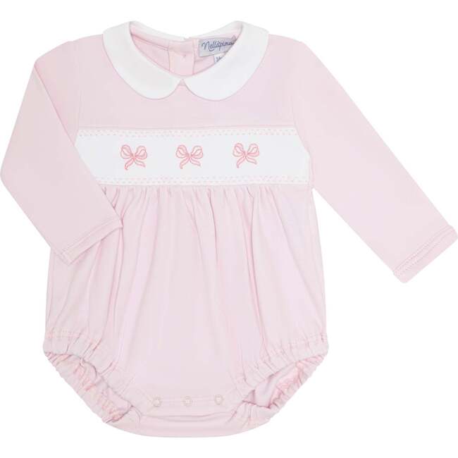 Charming Bows Embroidery Bubble LS Pink