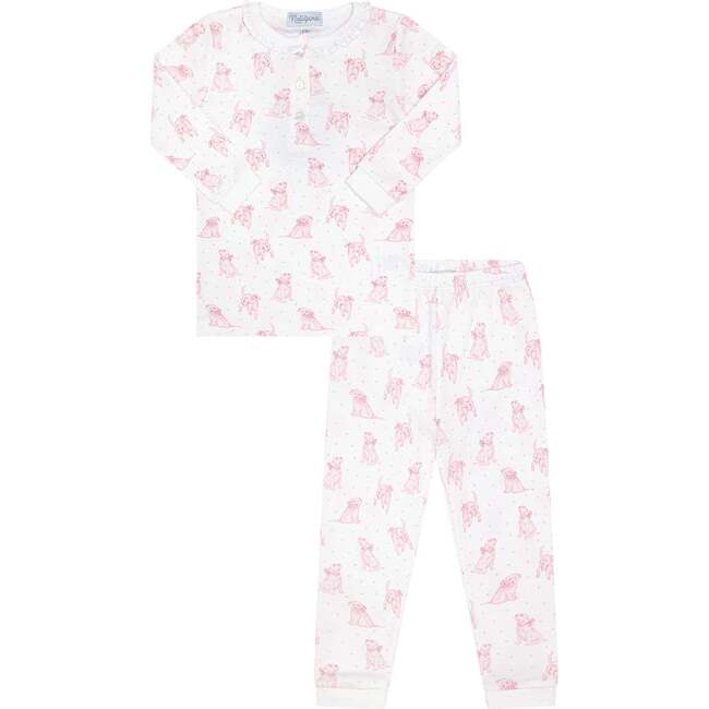 Pink Puppy Love Print Pajamas Pink