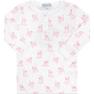 Pink Puppy Love Print Pajamas Pink