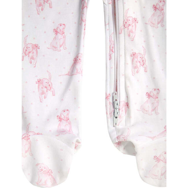 Pink Puppy Love Print Zipper Footie Pink - Footie Pajamas - 3