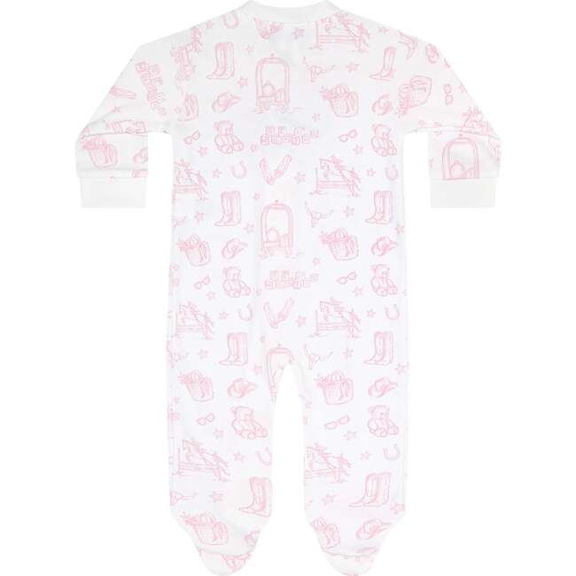 Pink Lone Star Toile Zipper Footie Pink