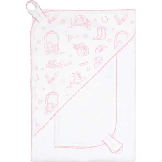 Pink Lone Star Toile Towel Pink