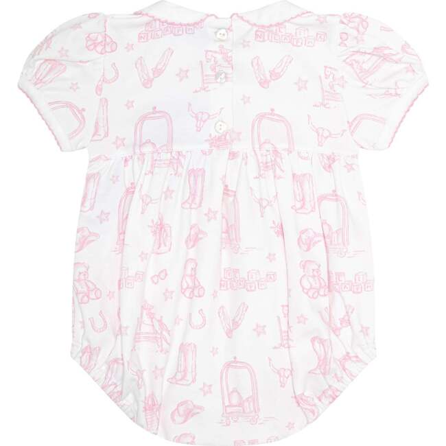 Pink Lone Star Toile Smocked Bubble Pink