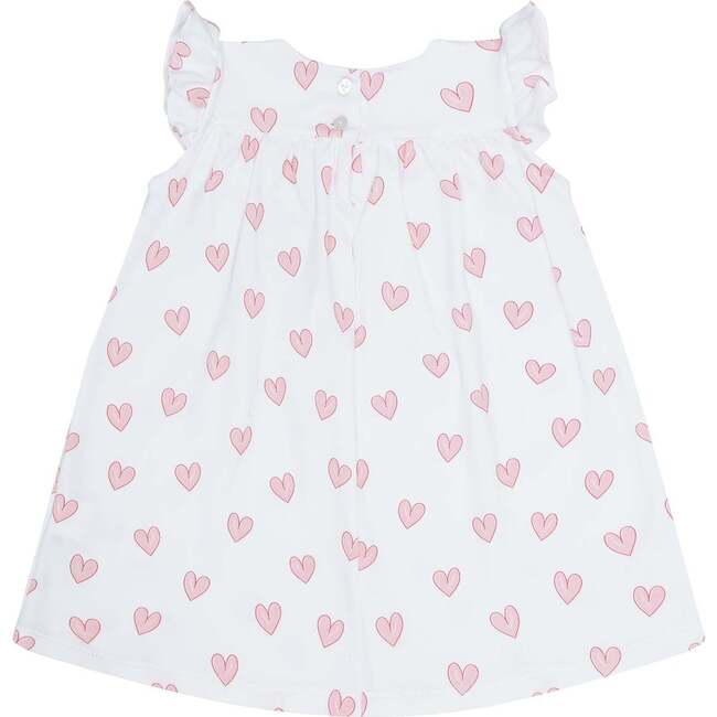Pink Heart Print Scoop Neck Dress Pink