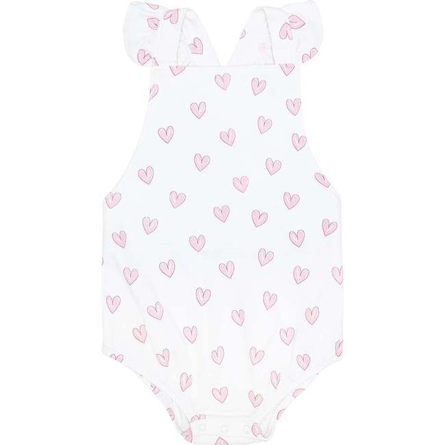 Pink Heart Print Ruffle Bubble Pink