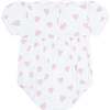 Pink Heart Print Smocked Bubble Pink - Rompers - 2