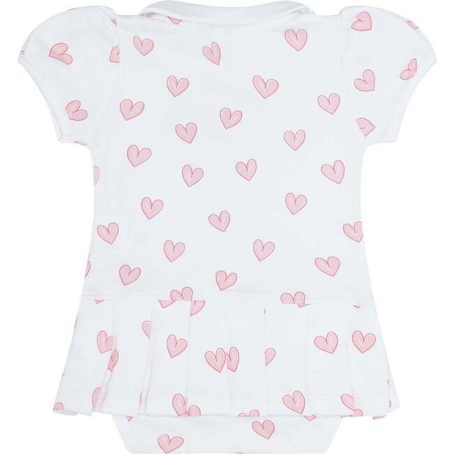 Pink Heart Print Onesie Dress Pink