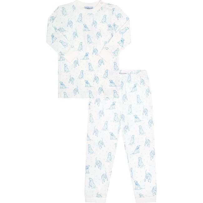 Blue Puppy Love Print Pajamas Blue