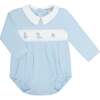 Blue Puppy Love Embroidery Bubble LS Blue - Rompers - 1 - thumbnail