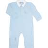 Blue Puppy Love Embroidery Romper LS Blue - Rompers - 1 - thumbnail