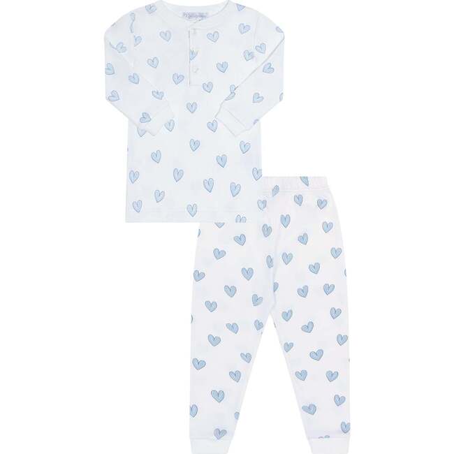 Blue Heart Print Unisex Pajama Blue