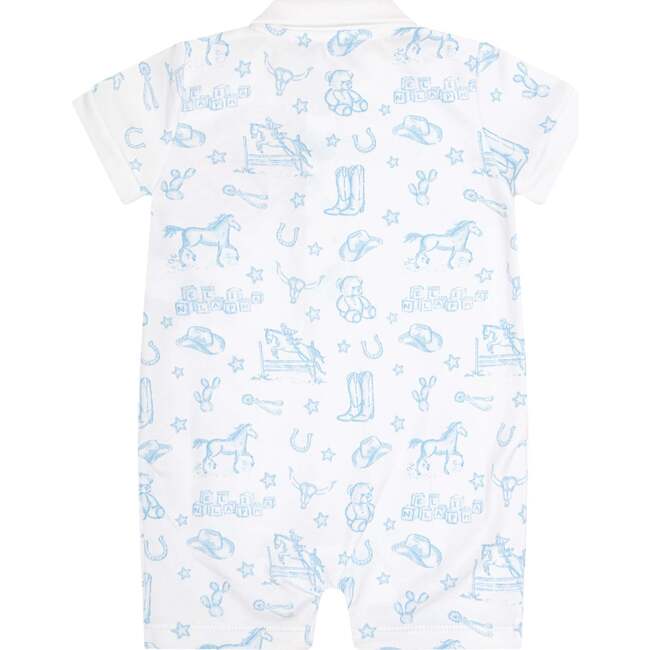 Blue Lone Star Toile Romper Blue